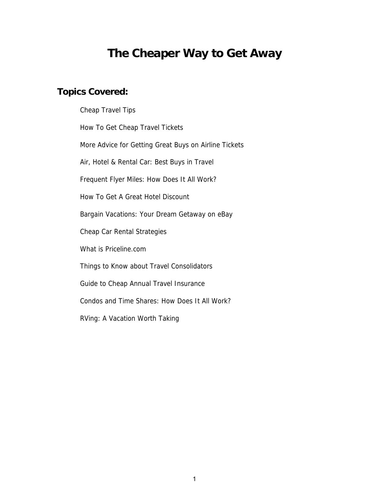 The Cheaper Way To Go