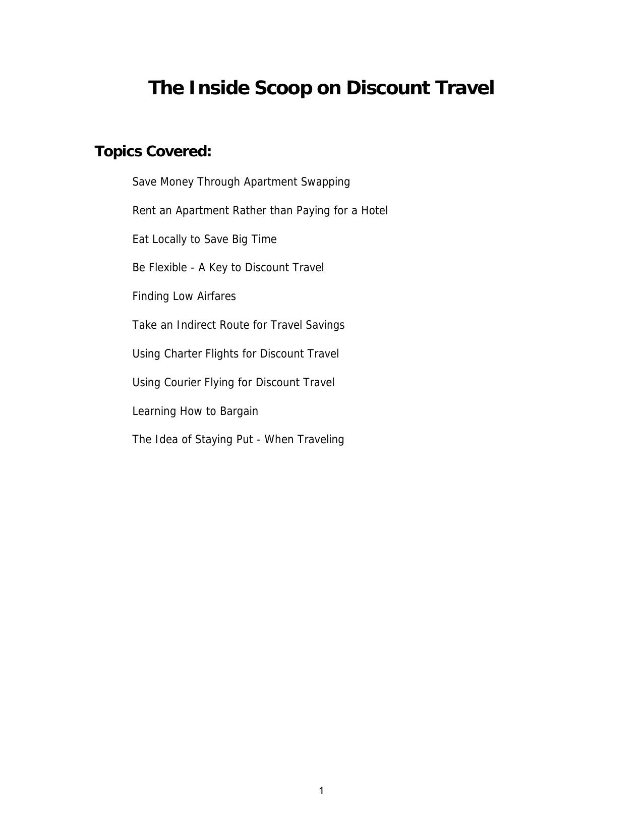 The Inside Scoop On Discount Travel